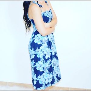 SOLD!Pacific Legend Blue Hibiscus Flower Dress
